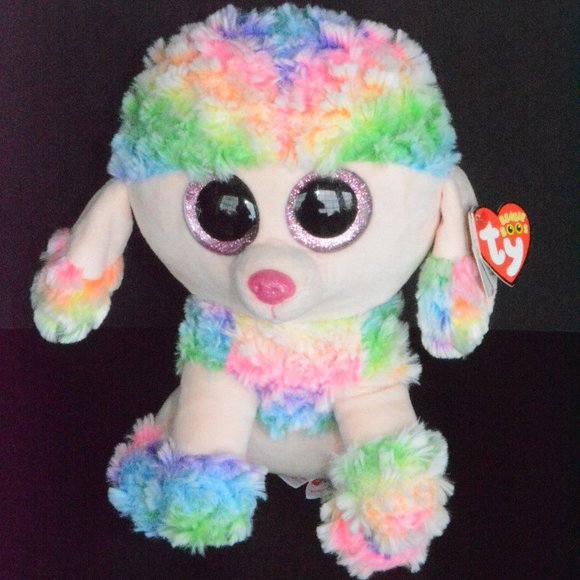 Ty Beanie Boos Rainbow Tie Dye Poodle Plush Toy 9" - Picture 11 of 11